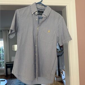 Ralph Lauren Men's Navy and White Striped Shirt